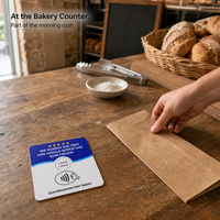 Kartu Ulasan Google NFC Tap to Review Chip NFC 213 yang Dapat Diprogram, PVC Tahan Air, Cetak Kustom untuk Restoran, Hotel, Kafe