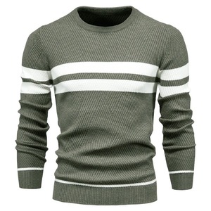 Pull Homme Col Rond Patchwork Manches Longues Chaud Slim Pulls Homme Mode Décontractée Vêtements Homme - Product Image 3