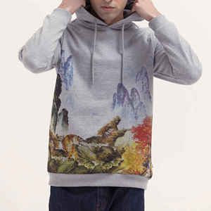เสื้อฮู้ดผ้าฝ้ายสำหรับผู้ชายพิมพ์ลายสกรีนแบบกำหนดเอง - Product Image 4