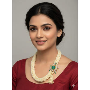 <b>Kundan</b> Meena Diamond Polki Pendant 14K Gold Plated Classic Style Women's Party <b>Jewelry</b> - Product Image 1