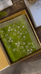 ชุดส่าหรีผ้าไหมยาวมากพิมพ์ลายดิจิตอลงานตัดพิเศษขอบสำหรับหญิงสาวที่มีความยาวมากสำหรับสาวๆทุกโอกาสงานปาร์ตี้ - Product Image 5