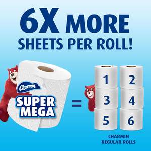CharminUltra Strong <b>Toilet</b> <b>Paper</b>, 6 Super Mega <b>Rolls</b> = 36 Regular <b>Rolls</b> - Product Image 4