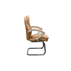 Sedia da Ufficio Moderna Bergamo in Tessuto Beige con Base Cromata Regolabile per Sale Conferenze, Sale Riunioni, Hotel e Soggiorno - Product Image 2