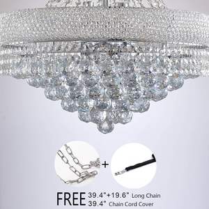 12 lumières Chrome classique Style Empire K9 boule de cristal lustre plafonnier pour salon Foyer salle à manger couloir - Product Image 6