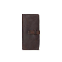 Dompet Lipat Mewah Unisex Kulit Tipis Panjang Tahan Lama Tempat Kartu Kredit Penjepit Uang Kantong Koin Desain Minimalis