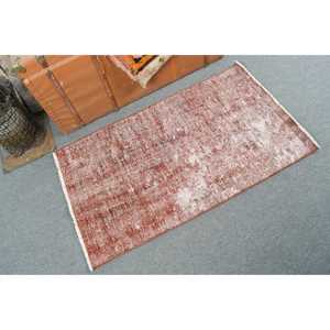 พรมขนาด 2.1x3.6 ฟุต, พรมวินเทจตุรกี, พรมลายทางสีแดง - Product Image 2