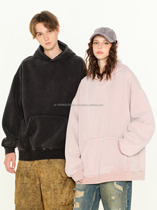 Sweat-shirt unisexe surdimensionné en coton polyester avec logo personnalisé, poids lourd 500 g/m², effet vieilli, fabriqué par des fabricants - Product Image 4