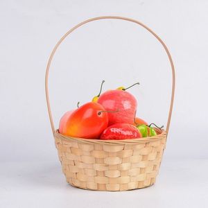 Cesta de regalo de Navidad de bambú de colores naturales hecha a mano al por mayor, cesta de exhibición de almacenamiento, cesta de Pascua con asa - Product Image 5