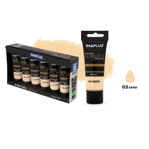 Ensemble de peinture acrylique 45ml N03 moyen de pigment de sable pour la peinture d'art sur papier de toile de verre capacité 500ml certifié EN71 - Product Image 1