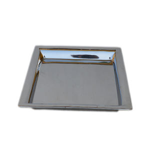 Plateau en acier inoxydable pour hôtel Plateau miroir en métal argenté de luxe Plateau de service décoratif Logo personnalisé pour la décoration de la maison - Product Image 3