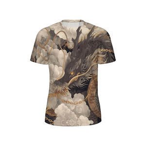 เสื้อยืดผ้าฝ้ายขนาดใหญ่สำหรับผู้ชายเสื้อยืดสีดำน้ำหนักกำหนดเองได้ - Product Image 6