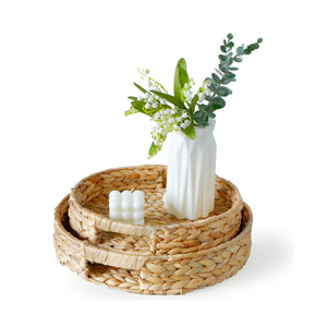 ถาดรองน้ำผักตบชวาทรงกลมสำหรับตกแต่งเครื่องใช้ในครัวขายส่งจากเวียดนามสำหรับการจัดเก็บ - Product Image 1