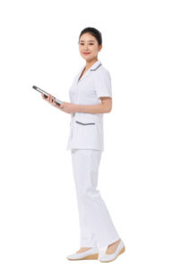 Conjunto de uniformes de enfermería transpirables con logotipo personalizado para mujer, uniformes de hospital para trabajo dental, uniformes médicos de belleza hechos de tela de punto - Product Image 2