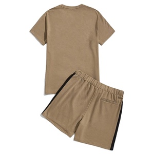 Ensembles deux pièces d'été personnalisés en coton à manches courtes pour hommes, vente en gros, T-shirt et ensemble deux pièces pour hommes 2026 - Product Image 2