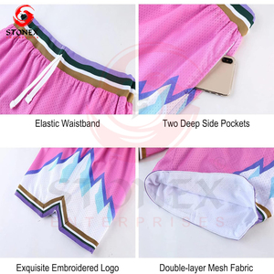 Pantalones cortos elásticos con cordón informales de verano para hombre al por mayor tela de punto de lona de poliéster y LICRA transpirable de secado rápido - Product Image 4