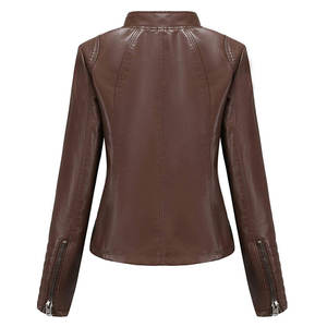 Chaqueta de mujer de cuero auténtico 100% de alta calidad, nueva chaqueta de cuero genuino de motorista informal y elegante en embalaje Premium - Product Image 5