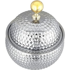 Casserole en aluminium moulé finition argentée polie brillante texture martelée forme ronde avec couvercle accessoires de cuisine fournitures - Product Image 6