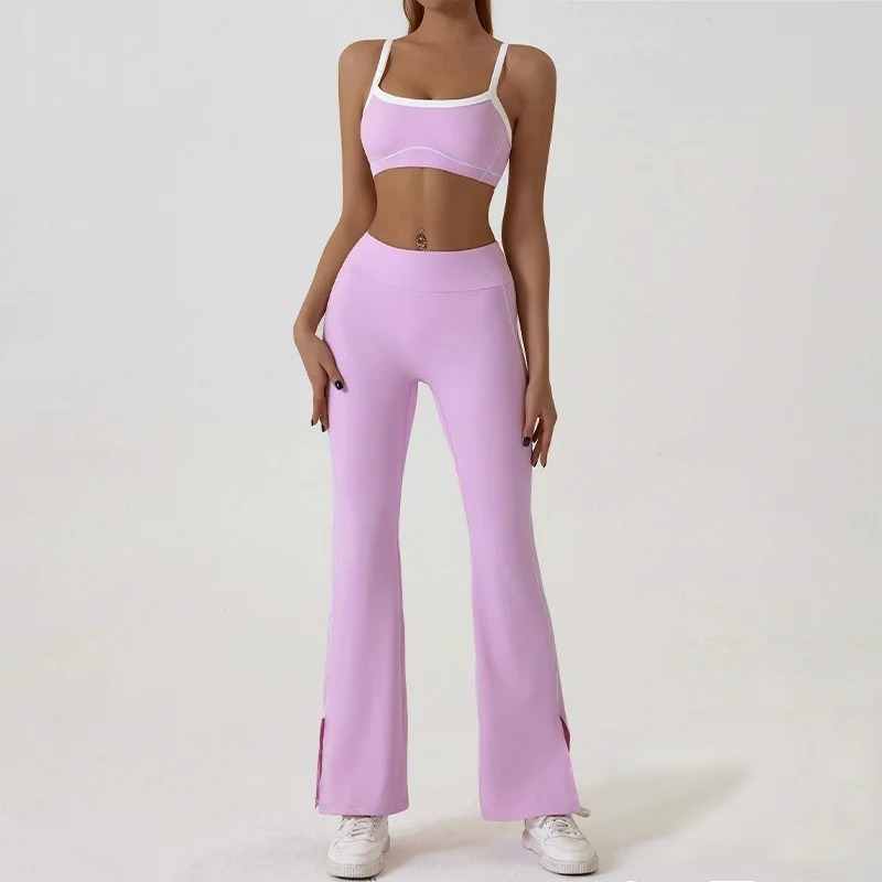 New 100% Organic Cotton 2 Piece Set High Quality Workout Yoga Set Customize Design Stylish Women Gym Tracksuit