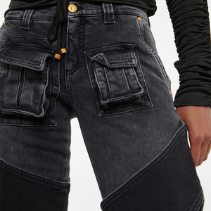 กางเกงยีนส์ขาสั้นเอวสูงสำหรับผู้หญิงกางเกงลำลองทรงหลวมขนาดใหญ่พิเศษแฟชั่นสไตล์ยุโรปออกแบบได้ตามต้องการ - Product Image 2