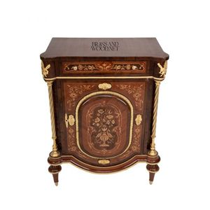 Console classique avec plateau en marbre, cadre en bois orné et détails dorés, console de luxe pour l'entrée, le couloir, la décoration - Product Image 1