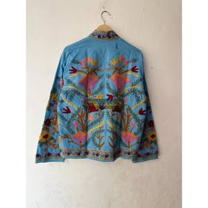 เสื้อแจ็กเก็ตผ้าฝ้ายปักด้วยมือสำหรับผู้หญิงเสื้อโค้ทผ้า uzbek suzani แบบสั้นสำหรับใส่ไปงานปาร์ตี้ได้ทั้งชายและหญิง - Product Image 4