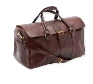 Brown Genuine Leather Duffle Bag Handmade Moroccan Bags In Natural Leather Travel Shoulder Bag OEM Available