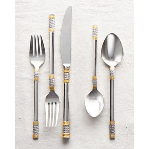 Cubiertos de color dorado Cubiertos Utensilios de cocina Vajilla Servir Vajilla Mesa Acero inoxidable Artículos de hotel - Product Image 6