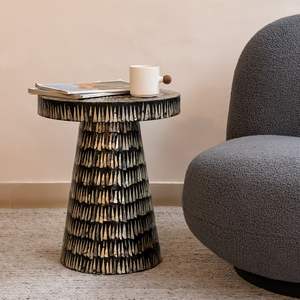 Mesa Auxiliar Artesanal Tradicional con Incrustaciones de Hueso y Diseño Intrincado para una Decoración del Hogar y Uso de Muebles Atemporales - Product Image 6