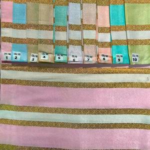 Tissu cationique élégant avec travail de jari doré dans des tons pastel pour des vêtements ethniques luxueux et des créations de vêtements de créateurs - Product Image 5