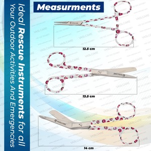 Vaslcare Premium Nursing 3Pcs Ciseaux Set Design élégant Pince hémostatique à poignée imprimée Source d'alimentation manuelle - Product Image 6