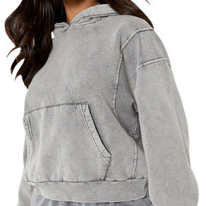 Vente en gros de sweats à capuche pour femmes, de haute qualité, écologiques, respirants, pour l'hiver, effet délavé, fournisseur direct d'usine, sweat à capuche en polyester - Product Image 5