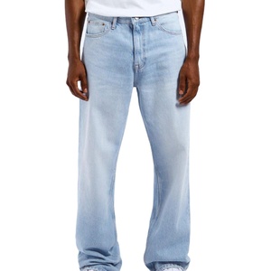 Jean en denim tricoté coloré style streetwear vintage hip-hop pour homme, coupe décontractée ample et droite, 100 % coton - Product Image 1