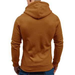 Sweat-shirts d'hiver pour hommes en gros, 100 % coton, respirants, anti-humidité, en polaire, entièrement zippés, brodés, teints unis - Product Image 3