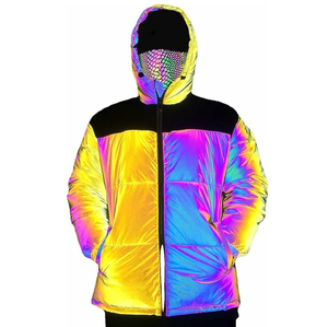 Chaqueta deportiva impermeable de Otoño de color arcoíris reflectante logotipo de marca personalizado chaqueta reflectante para hombre transpirable - Product Image 3