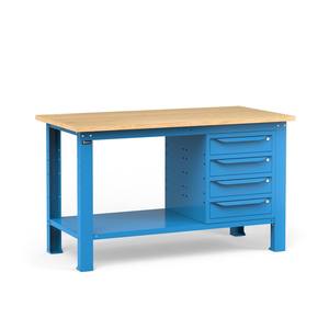 Établi d'atelier Fami 150cm avec plateau en bois WORK1544 - Product Image 1
