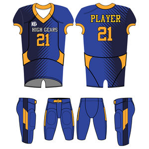 Uniforme de football américain de qualité supérieure respirant à manches courtes avec nom et numéro personnalisés Style sublimé grande taille - Product Image 3