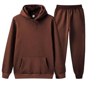 Chocolat brun hommes survêtement hiver mode masculine polaire costume sport survêtement survêtements hommes ensembles sweats à capuche costume de sport - Product Image 1