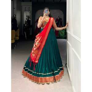 Zain Exports New Design Festive Wear Lehenga Choli Dupatta Vichitra <b>Silk</b> <b>Fabric</b> Zari Weaving Reversible Wedding Diwali Occasion - Product Image 1