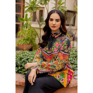 Tunique imprimée bohème en cambric KJ-43102 pour femme, décontractée, longueur ras du sol, col mandarin, respirante, translucide, idéale pour l'été et la plage, ODM - Product Image 4