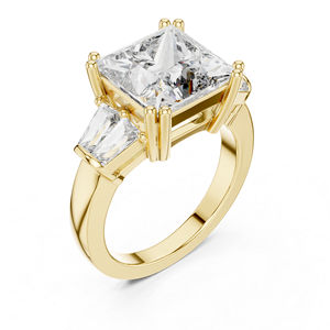 Bague solitaire en or blanc 14 carats avec diamant de laboratoire princesse |   Bague cadeau d'anniversaire |   Nouveau diamant cultivé - Product Image 2