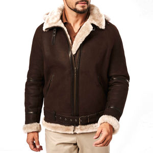 Chaqueta de Piel de Oveja para Hombre, Chaqueta de Cuero Genuino Cálida para Invierno, Estilo Casual y de Viaje - Product Image 1
