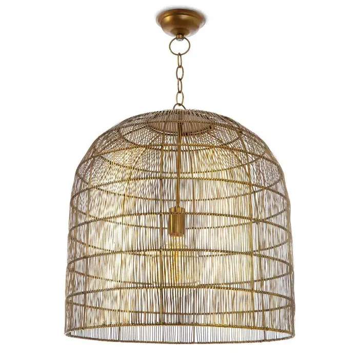 Premium Quality Manufacture Wire Mesh Gold Metal Hammered Pendant Lamp Indoor Home Decoration Pendant Light