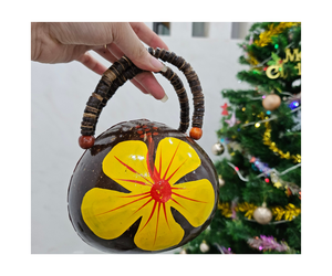 Femmes populaires sac de coquille de noix de coco porte-monnaie tissé à la main ethnique coloré gland sac à bandoulière - Product Image 1