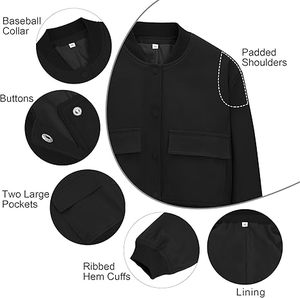 แจ็กเก็ตบอมเบอร์แจ็คเก็ตโพลีเอสเตอร์2025สำหรับผู้หญิงมีซิประบายอากาศได้ดีพิมพ์ลายด้านหน้าความยาวปกติทุกฤดูความหนาสำหรับฤดูใบไม้ร่วงฤดูหนาว - Product Image 3