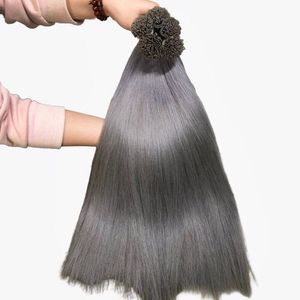 Extensiones de cabello virgen vietnamita de materia prima 100%, punta plana recta Natural para mujeres negras con Base de tupé de encaje - Product Image 1