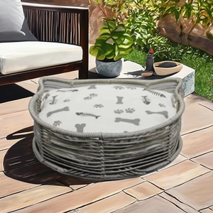 Cueva de cama para gatos Luberon ecológica, jaula para mascotas de Material Natural con estampado suave, cómoda cama de plástico para gatos segura - Product Image 1