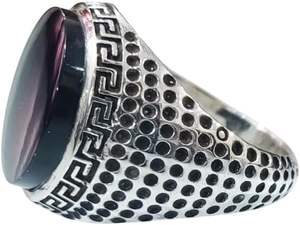 แหวนผู้ชายขายส่งมาใหม่พลอยโอนิกซ์สีดำธรรมชาติ December birthstone เครื่องประดับออกแบบอาหรับเครื่องประดับแหวนเงินสเตอร์ลิง925 - Product Image 4