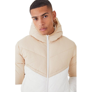 Blouson matelassé bicolore unisexe à capuche, manteau d'hiver matelassé, isolé, zippé, imperméable, vêtement d'extérieur chaud, logo personnalisé disponible, 100 grammes - Product Image 6