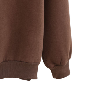 Sudadera de cuello redondo para mujer, talla grande, antiarrugas, estilo hombro caído, con logotipo personalizado, para otoño/invierno, forrada, venta al por mayor - Product Image 3