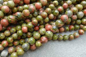 ลูกปัดอัญมณีหลวม unakite ธรรมชาติขนาด6มม. 8มม. 10มม. วัสดุทำด้วยมือจากสหราชอาณาจักร - Product Image 2